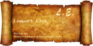 Lempert Elek névjegykártya